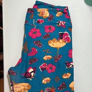 Floral Women’s Leggings - Blue and Pink